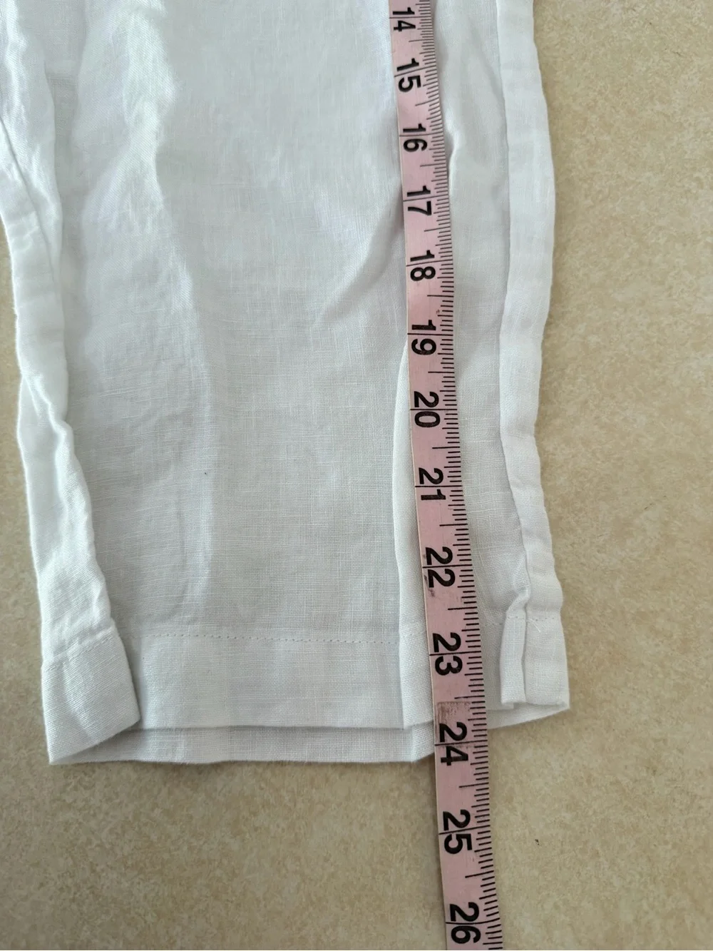 Quince 100% European Linen White Pull-On Pants Size M 8875